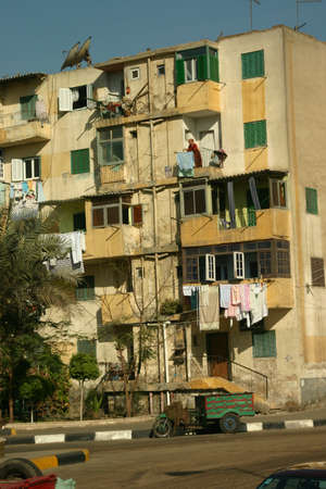 Cairo, Egypt, November 27, 2007: The rundown and impoverished living conditions in Cairo, and...