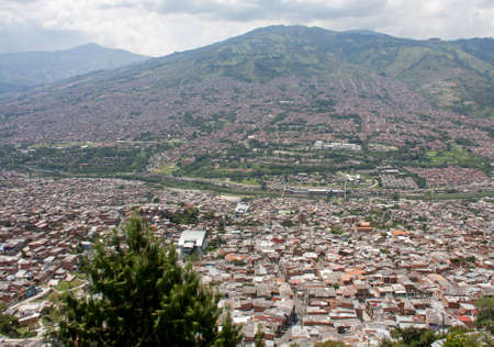 Medellin, Colombia, October 5, 2011: The poor housing construction and living conditions in Colombia, that are common in South and Central Americaのeditorial素材