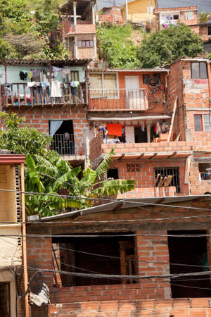 Medellin, Colombia, October 5, 2011: The poor housing construction and living conditions in Colombia, that are common in South and Central Americaのeditorial素材