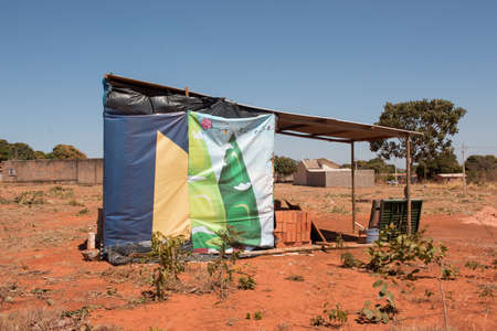 Planaltina Goias, Brazil-August 14, 2021: The extremely poor housing conditions that common in Brazil, and throughout South and Central Americaのeditorial素材