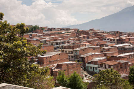 Medellin, Colombia, October 5, 2011: The poor housing construction and living conditions in Colombia, that are common in South and Central Americaのeditorial素材