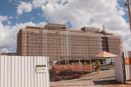 Brasilia, Brazil, September 1, 2021: Construction of new apartment building in the Northwest section...