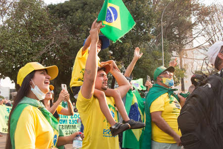 Brasilia, DF Brazil, September 6, 2021: Demonstrators Protesting against communism, calling for freedom and justiceのeditorial素材