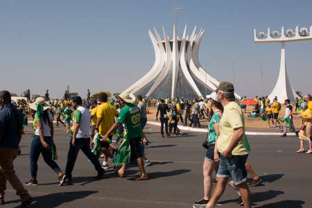 Brasilia, DF, Brazil, September 7, 2021: Thousands of Brazilians rally in the  streets in Support of...