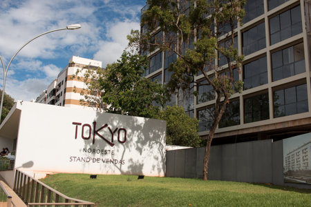 Brasilia DF, Brazil, November 3, 2021: New Construction on the Tokyo Apartments around the 310 section of Northwest Brasilia, aka Setor Noroesteのeditorial素材