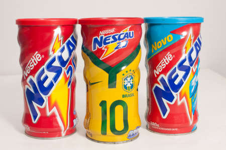 Brasilia, Brazil April 8 2022: Nestle Nescau 2.0 The most popular band of chocolate powder mix in Brazil.のeditorial素材