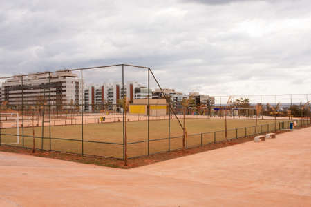 Brasilia, Brazil August 10, 2022: A newly constructed soccer field in Burle Marx Park in the Northwest section of Brasilia, known as Noroesteの写真素材