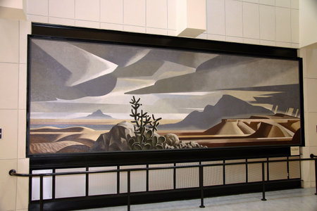 El Paso, Texas March 12 2007 A Tom Lea Mural that hangs in the foyer of the Main Library in El Pasoのeditorial素材