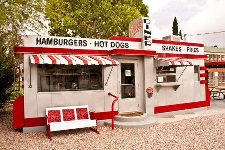 Bisbee, Arizona, July 31 2010 Dotâs diner a fixture in Bisbee located inside the Shady Dell RV Parkのeditorial素材