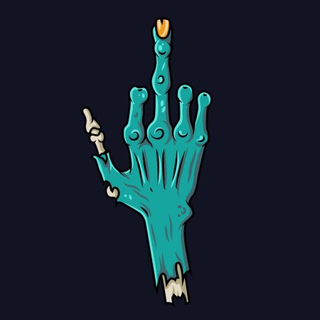 Color print cheeky zombie hand for halloweenのイラスト素材