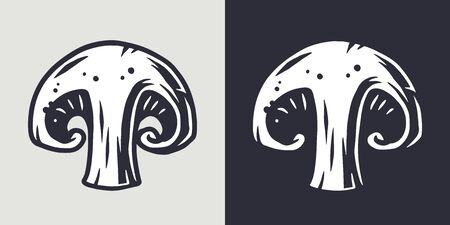 Autumn champignon mushroom picking, vegan menu setのイラスト素材