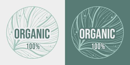 Organic health natural vegan ecology productのイラスト素材