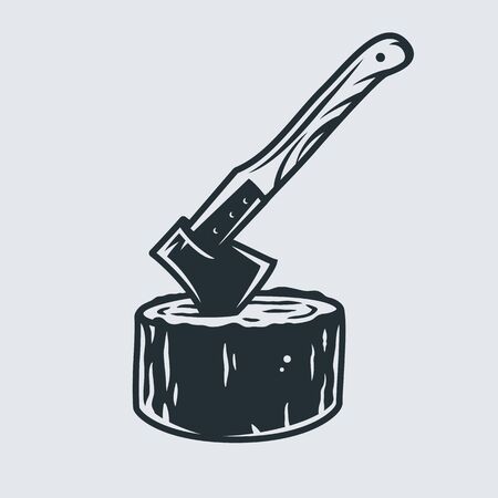 Silhouette of axe for carpenter wood workshopのイラスト素材