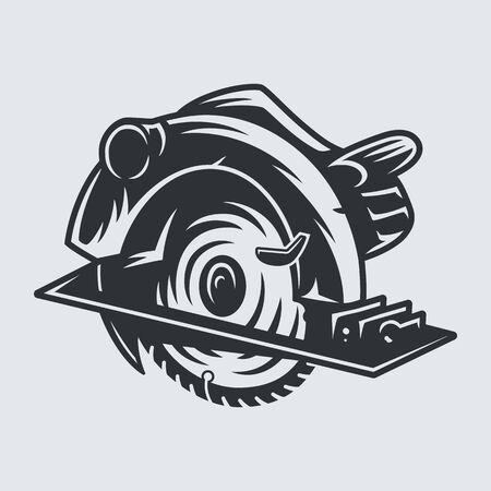 Silhouette of power saw for carpenter workshopのイラスト素材