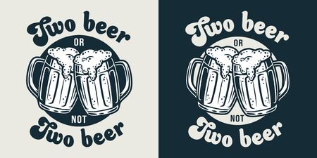Emblem of beer mug with foam bar posterのイラスト素材