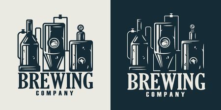 Emblem of brewing company or beer craftingのイラスト素材