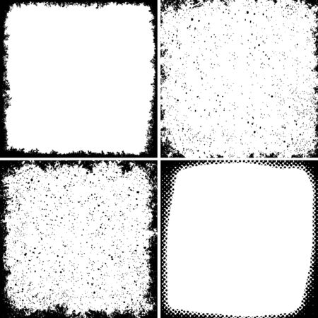 Grunge Edges Vector Set . Design Elements . Grunge Borders , Dividers or Brush Strokes. Frames, Texturesのイラスト素材