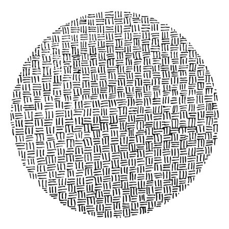 Textile lines texture background in a circleのイラスト素材