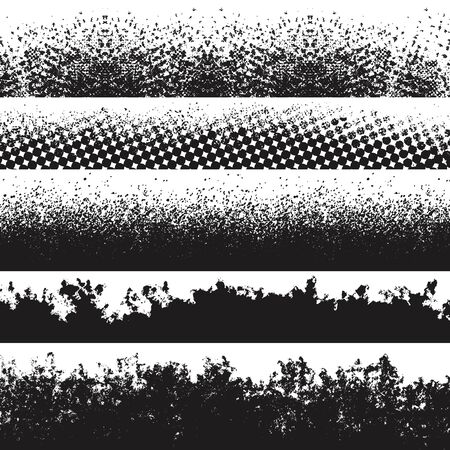 Set of vector brushes. Ink blots on a backgroundのイラスト素材