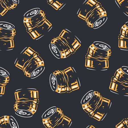 Pattern with curved metal can for beer designのイラスト素材