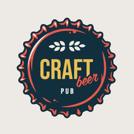 Colored emblem with metal cork from a beer bottleのイラスト素材