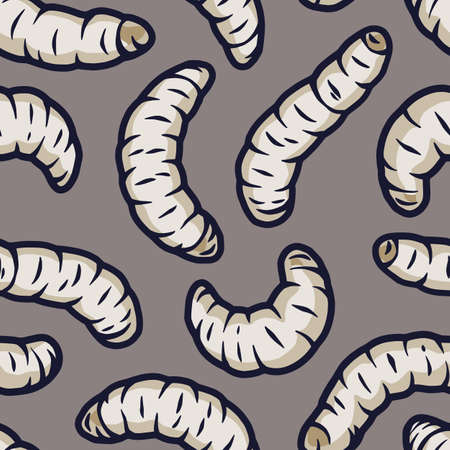 Pattern with scary maggots worms for halloweenのイラスト素材