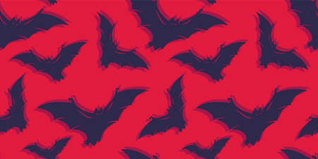 Pattern with horrible bats for halloween holidayのイラスト素材