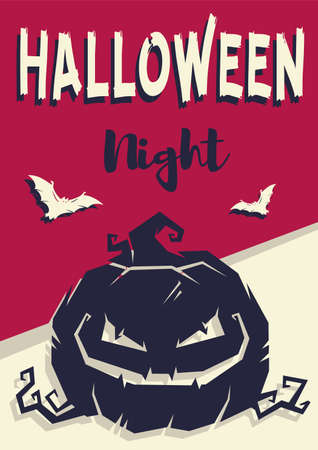 Halloween postcard and poster for holiday partyのイラスト素材