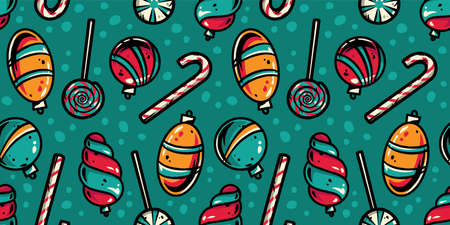 Pattern wallpaper with christmas balls or lollipop