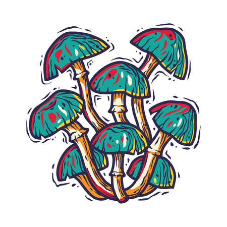 Vector honey mushroom for vegan food cookingのイラスト素材