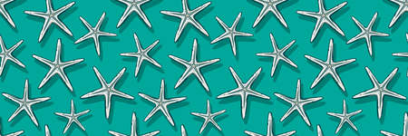 Pattern wallpaper with ocean sea marine star fishのイラスト素材