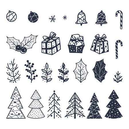 Set of christmas elements for the new year holidayのイラスト素材