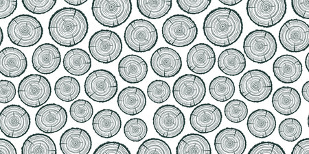 Seamless pattern. Wood slice rings. Lumber logのイラスト素材