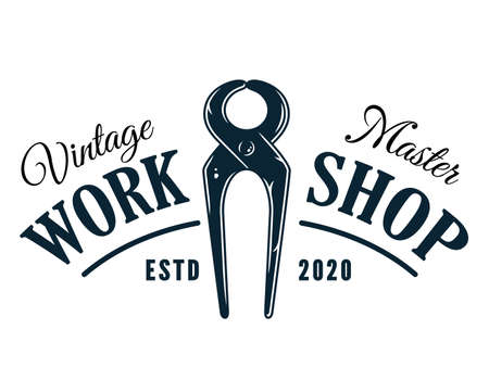 Carpentry pincer for repair work. Workshop icon.のイラスト素材