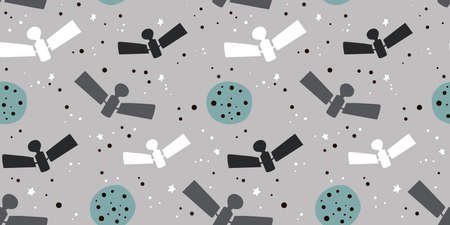 Trendy space seamless patterns. Cosmos or universe