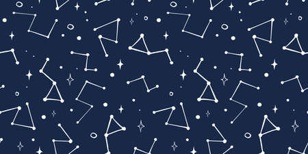 Trendy space seamless patterns. Cosmos or universe