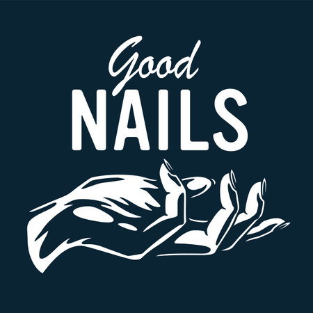 Emblem with female hand, woman wrist for nail barのイラスト素材