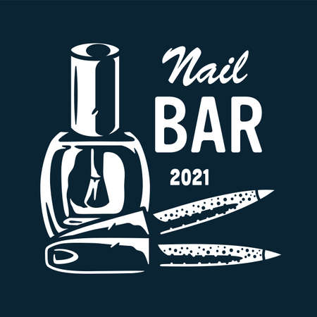 Emblem with manicure nailfile,varnish for nail barのイラスト素材