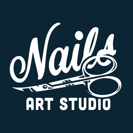 Beauty emblem with manicure scissors for nail barのイラスト素材