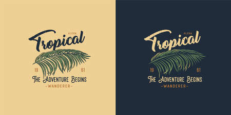 Summer exotic tropical hawaii plant. Surfing printのイラスト素材