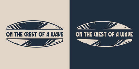 Surf board for surfing. Graphic surfboard of summer tropical hawaii for surf print of surferのイラスト素材