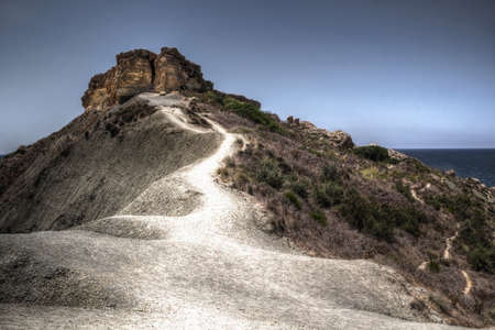 Amazing winding path on mountain ridgeの写真素材