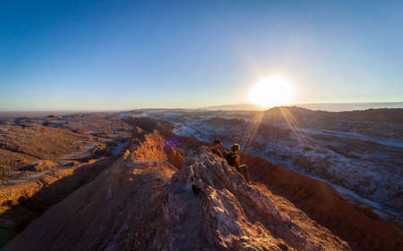 Sunset on the Valley of the Moon / Luna Valley, San Pedro de Atacama, Chileの写真素材