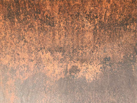 Dirty brown-orange mud stains on black metal plates. For background.