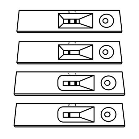 Equipment for screening Pregnancy test. Line art. Flat design vector.のイラスト素材