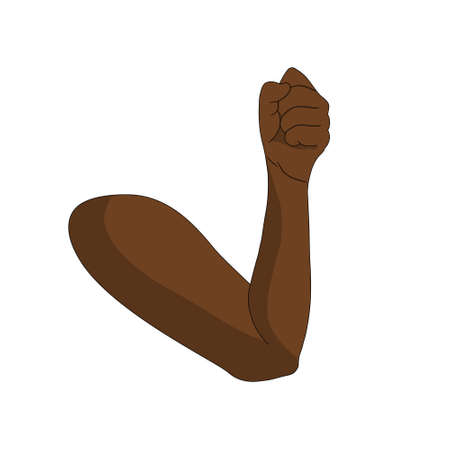 illustration of human hand raise up with arm. flat design vector.のイラスト素材