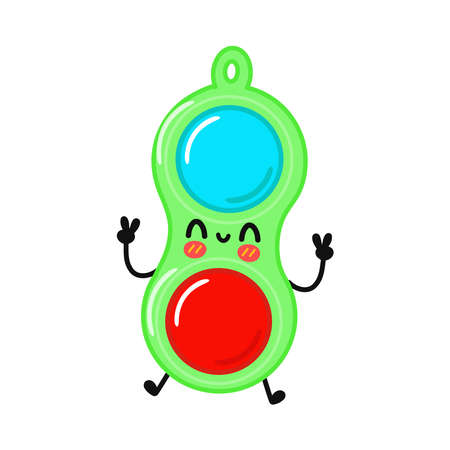 Cute funny simple dimple character. Vector hand drawn cartoon kawaii illustration icon. Isolated on white background. Simple dimple character conceptのイラスト素材