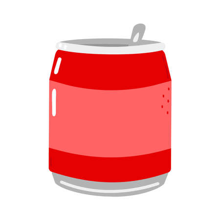 Cute funny can of soda character. Vector hand drawn cartoon kawaii character illustration icon. Isolated on white background. Happy can of soda character conceptのイラスト素材