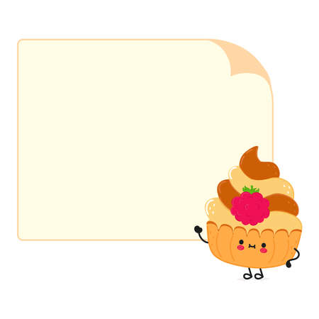 Cute funny running cake. Vector hand drawn cartoon kawaii character illustration icon. isolated on white background. Run happy cupcake conceptのイラスト素材