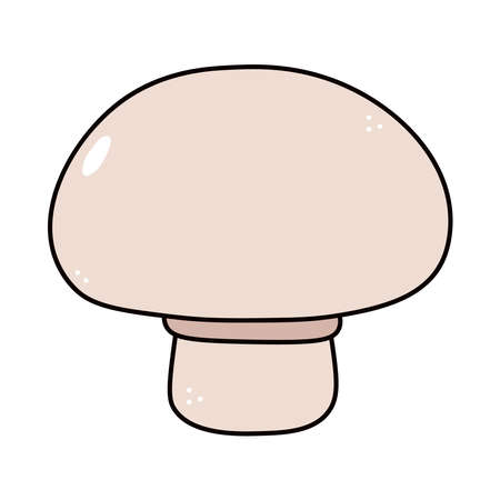 Cute funny mushroom character. Vector hand drawn traditional cartoon vintage, retro, kawaii character illustration icon. isolated on white background. happy mushroom character conceptのイラスト素材